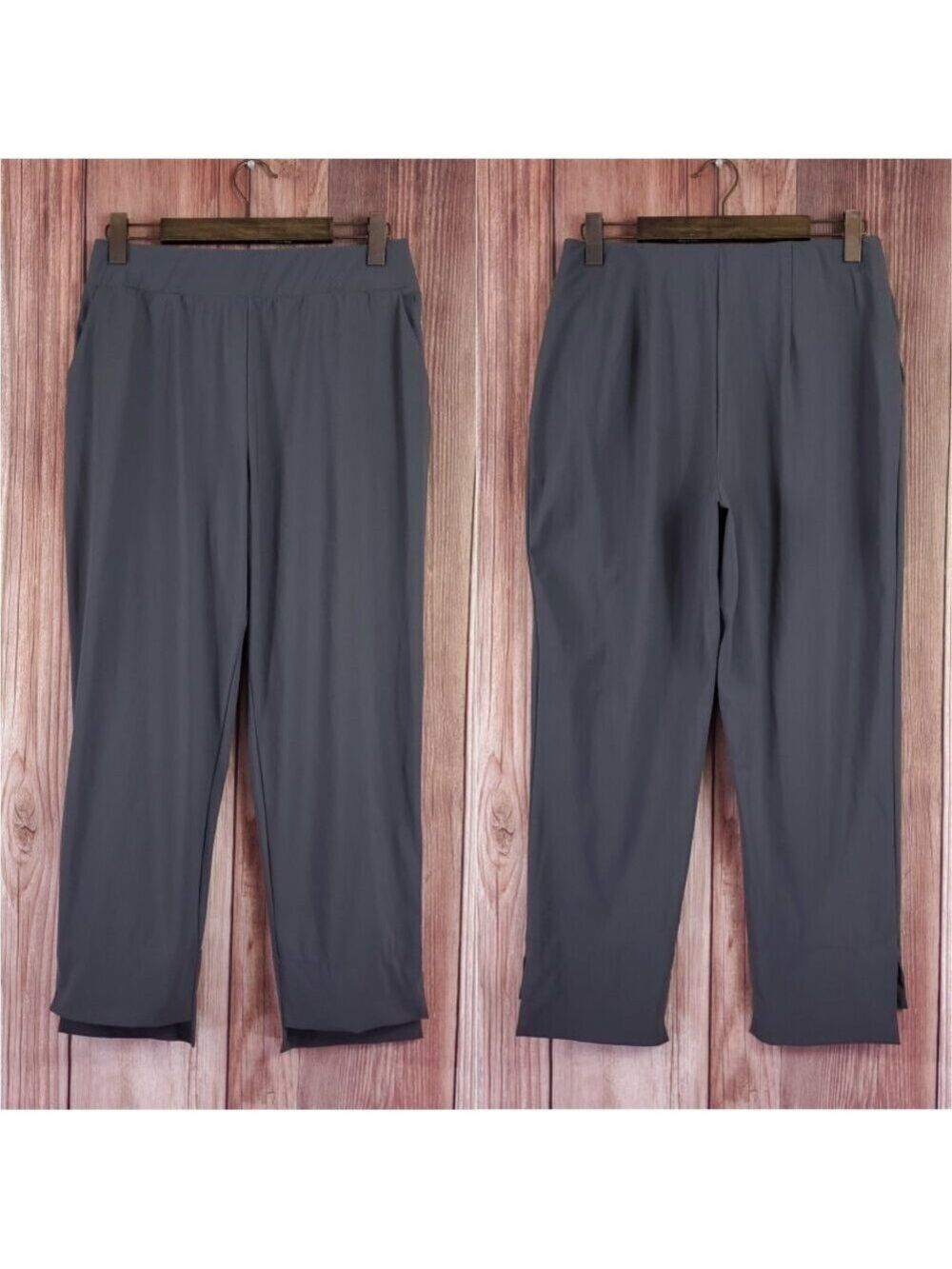 Aday Straight Up Dress Pants Womens Size Medium High Rise Gray Office Commuter